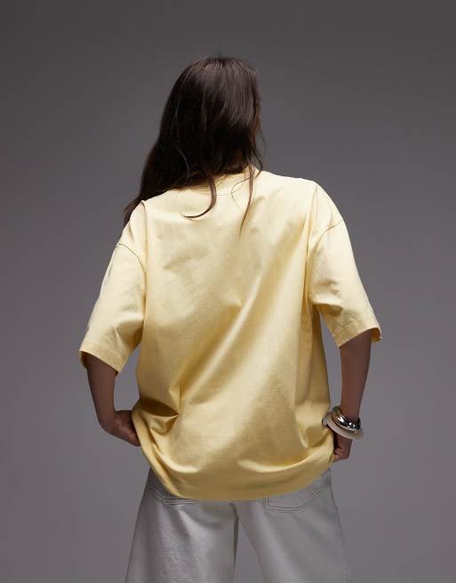 Topshop – Beige t-shirt i jersey och oversize med 'Saint Tropez'-tryck, 4 av 4