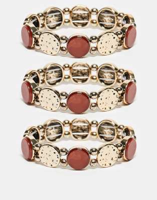 Bella 3-pack bracelets in burgundy-Multi