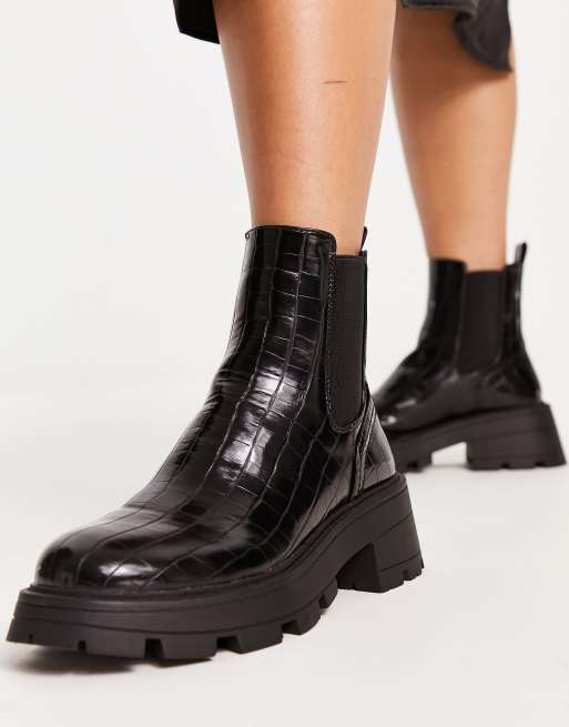 Asos black best sale croc boots