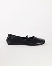 Topshop Bella leather round toe ballet flat in black
