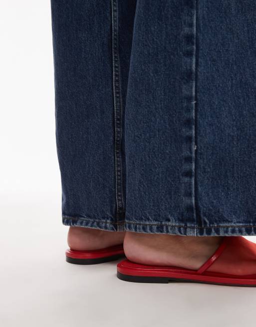 Topshop Bella mesh mules in red, 3 of 4