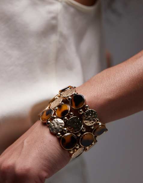 Topshop - Bella - Set van 3 armbanden in bruin tortoise - view 1