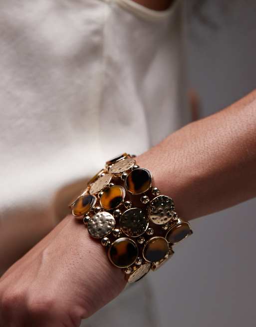 Topshop - Bella - Set van 3 armbanden in bruin tortoise