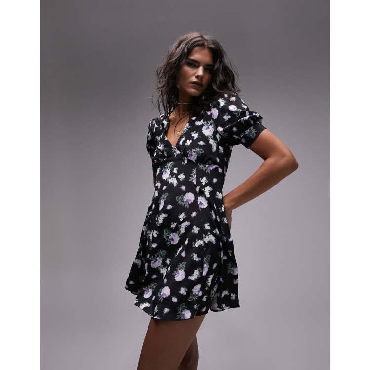 Topshop Maternity floral print button down midi tea dress in Multi