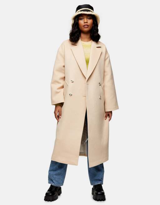 Topshop hot sale camel coat