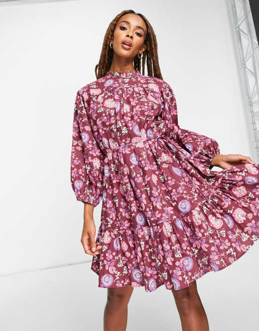 Topshop Maternity Paisley Long Sleeve Dress