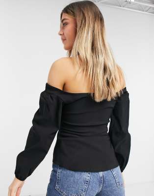 black bardot blouse