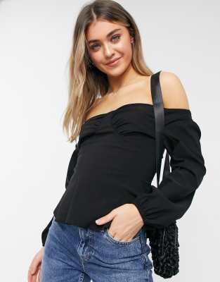 black bardot blouse