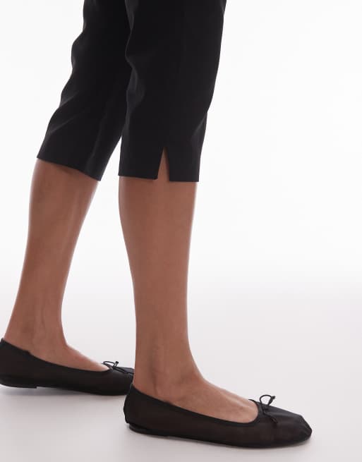 Topshop bengaline capri pants in black