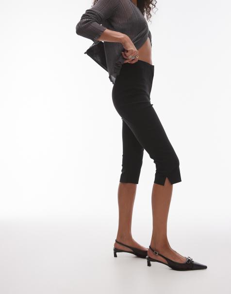 Topshop bengaline capri pants in black - view 1