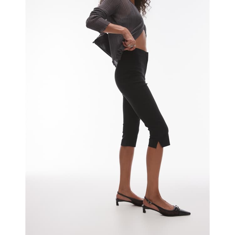 Topshop bengaline capri pants in black | ASOS