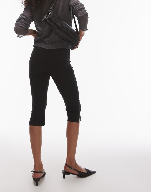 Topshop bengaline capri pants in black, 4 of 5