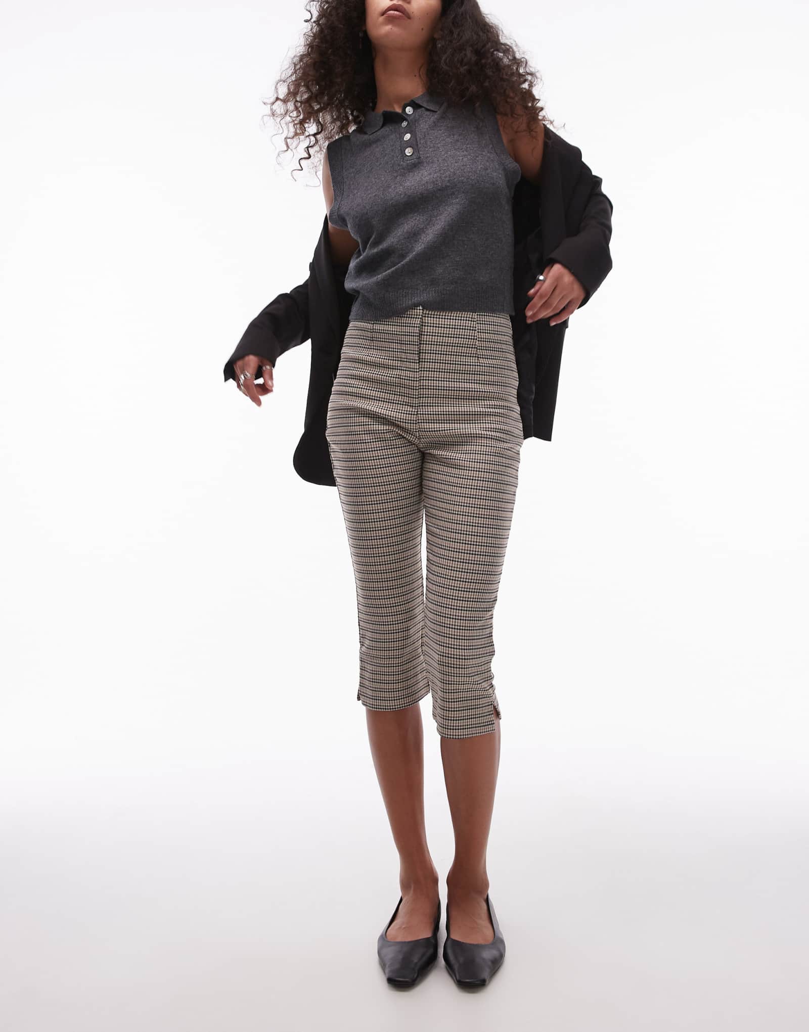 Брюки-капри Topshop bengaline в клетку heritage multi