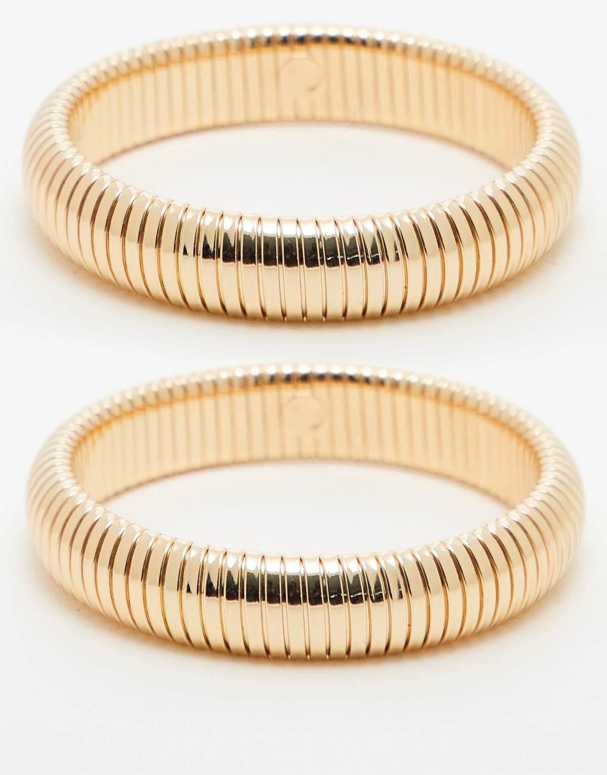Topshop Benny pack of 2 snake chain bangles in gold tone