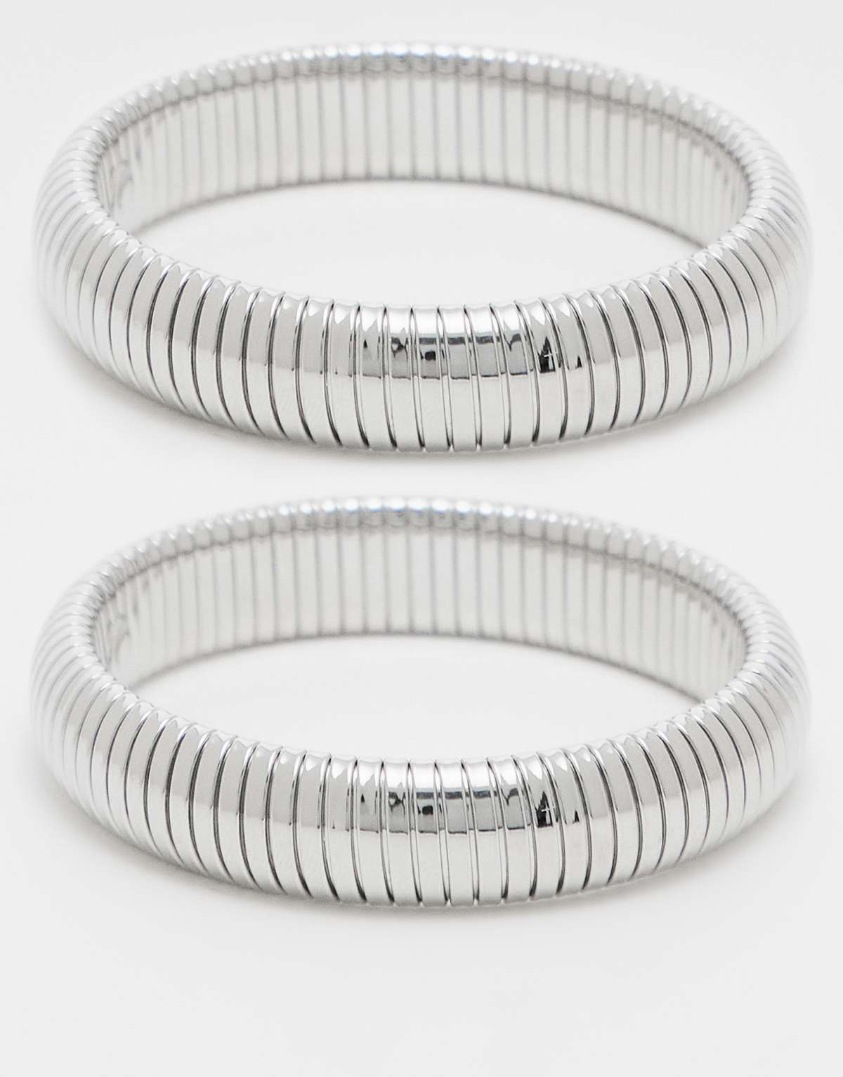 Topshop Benny pack of 2 snake chain bangles in silver tone