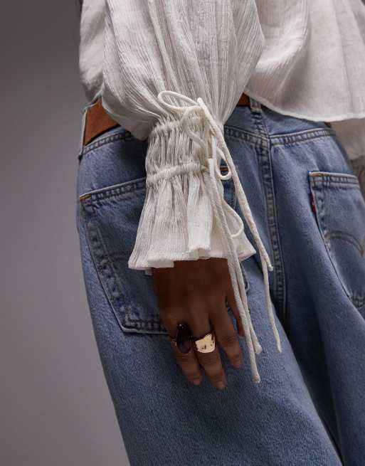 Topshop – Benvit topp med volangringning, 4 av 4