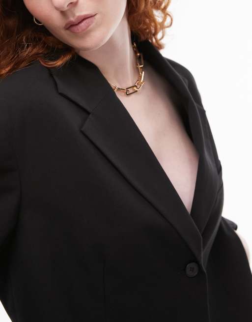 Topshop Berlin rectangular link t-bar necklace in gold tone, 3 of 4