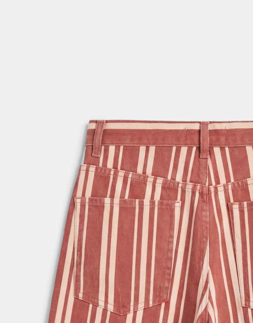 Topshop - Bermuda en jean à rayures - Rouge, 9 de 9