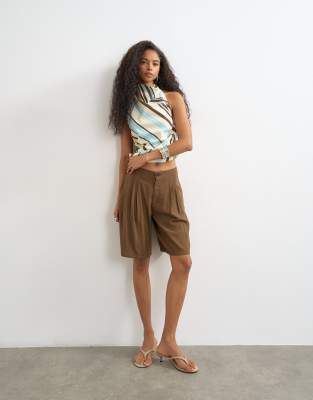 Topshop bermuda short in chocolate