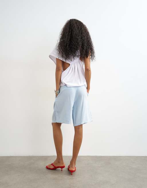 Topshop bermuda short in sky blue, 5 of 5