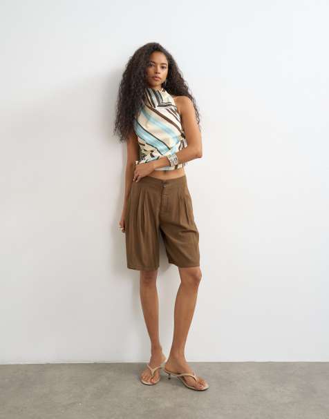 Topshop bermudy w kolorze czekoladowym - view 1