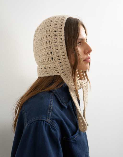 Topshop berretto all'uncinetto color pietra, 1 di 3
