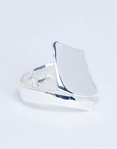 Topshop Bethany plated bangle in silver - view 1