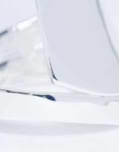 Model wearing Bethany plated bangle in silver