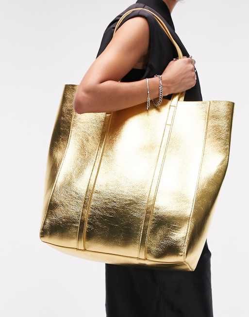 Topshop – Betsy – Złota metaliczna torba typu tote , 2 z 4