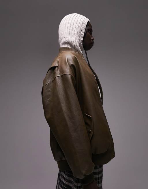 Topshop – Beżowa prążkowana kominiarka, 3 z 4
