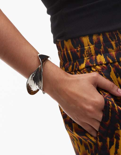 Topshop - Bianca - Bracciale spesso intrecciato color argento