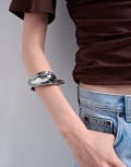 [Topshop] Topshop Bianca chunky twisted bracelet in silver tone One Size SILVER