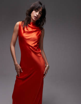 Topshop Bias Ruched Arm Hole Maxi Occasion Dress