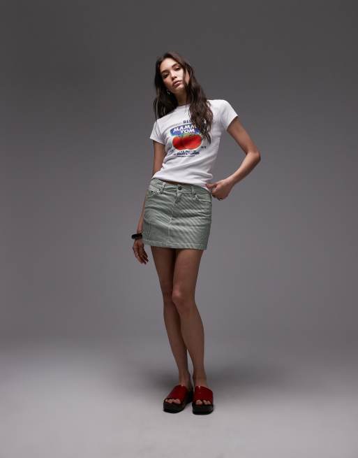 Topshop – Biały dżersejowy T-shirt z nadrukiem „Momma Tom“, 3 z 4