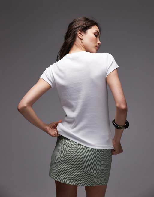 Topshop – Biały dżersejowy T-shirt z nadrukiem „Momma Tom“, 4 z 4