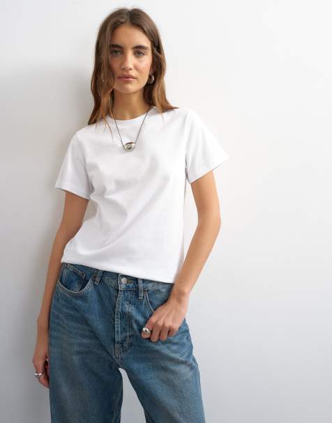 Topshop – Biały klasyczny T-shirt - view 1