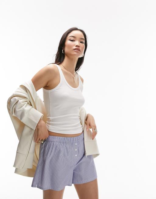 Topshop – Biały podkoszulek z dekoltem w kształcie litery U