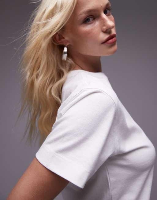 Topshop – Biały T-shirt o pudełkowym kroju, 2 z 4