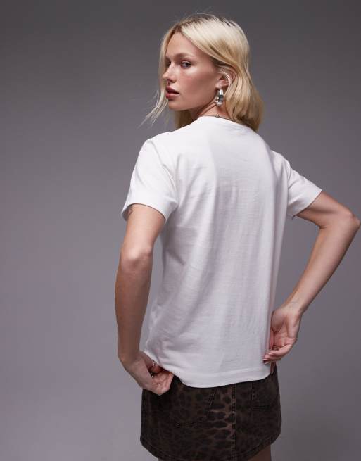 Topshop – Biały T-shirt o pudełkowym kroju, 4 z 4