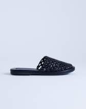 Topshop Bibi woven mule in black