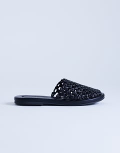 Bibi woven mule in black