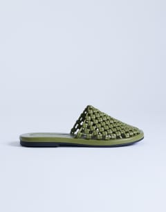 Bibi woven mule in olive