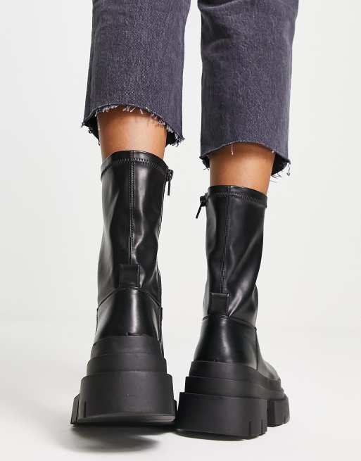 Topshop Billie Chelsea boots met dikke zool in zwart ASOS