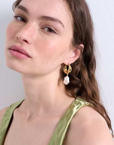 Topshop – Billie – Kolczyki-koła z efektem stopienia z perełkami - view 1