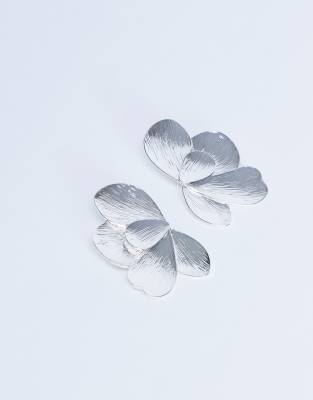 Topshop - Birdie - Silberfarbene Statement-Ohrstecker