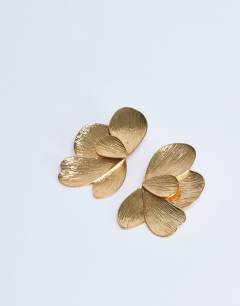 Birdie stud statement earrings in gold