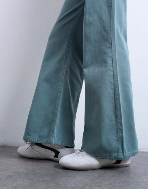 Topshop - Blå bukser med lav talje og svaj , 3 af 5