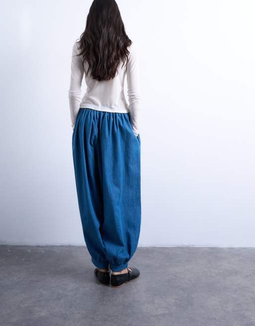 Topshop - Blå jeans med ballonben og mellemhøj talje, 4 af 5