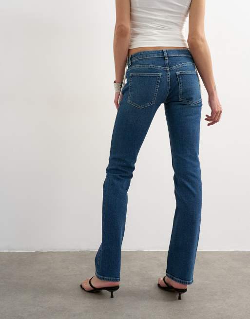 Topshop - Blå jeans med lav talje og smalle ben, 2 af 5