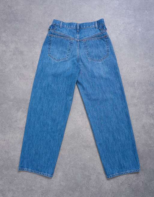 Topshop - Blå jeans med mellemhøj talje og spændedetalje, 6 af 7